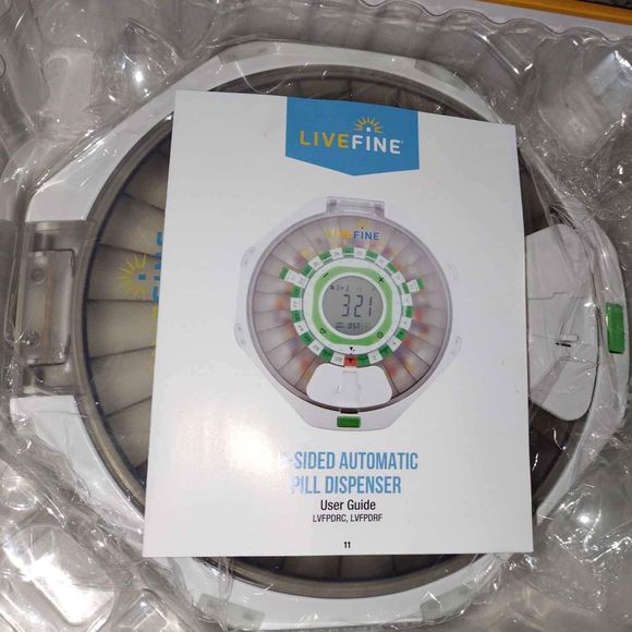 NIB! ~LiveFine~ AUTOMATIC PILL DISPENSER Frosted / 8 Sided / Locking W/Key! - Picture 3 of 9